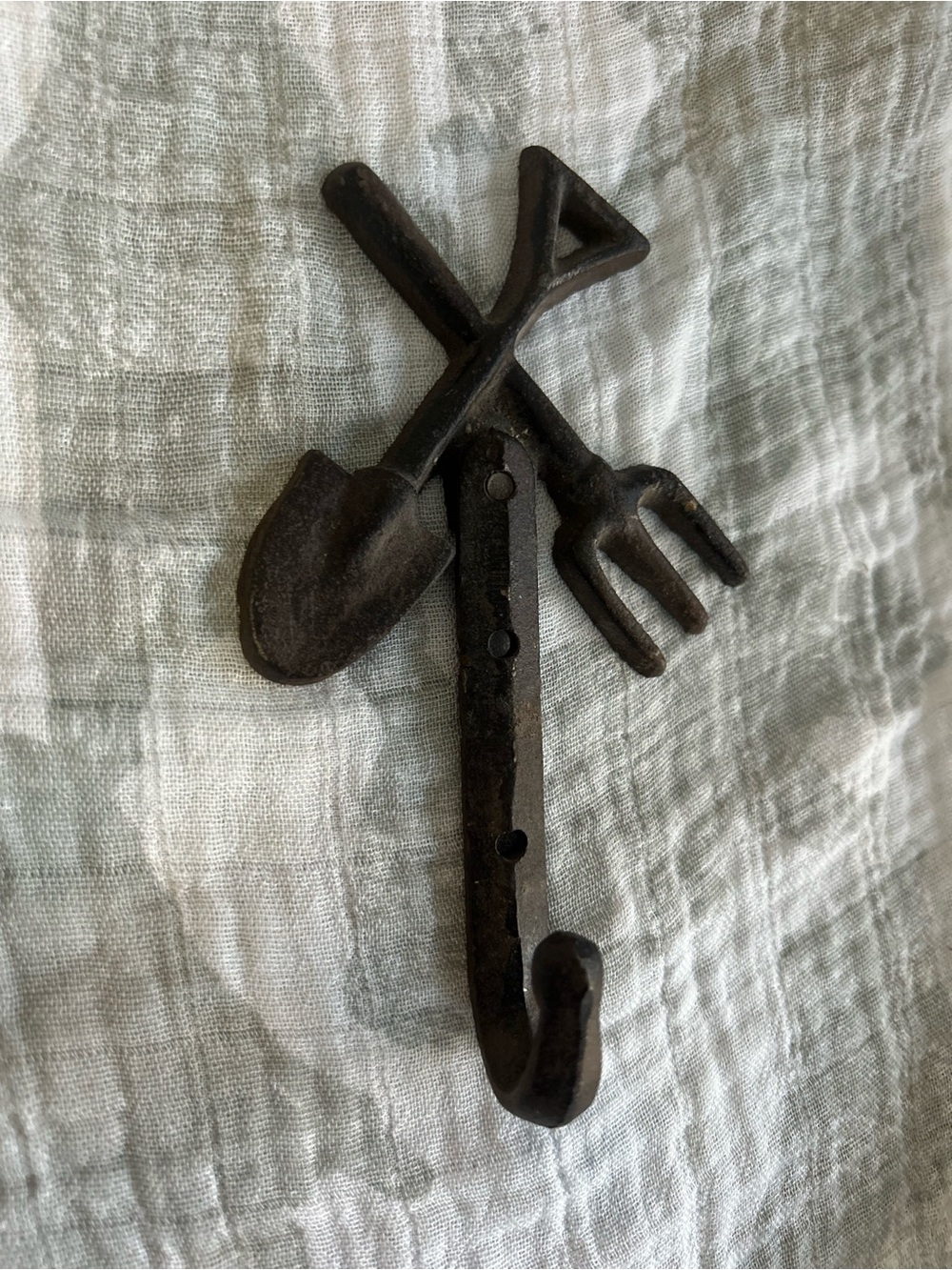 Wrought iron gardeners hook